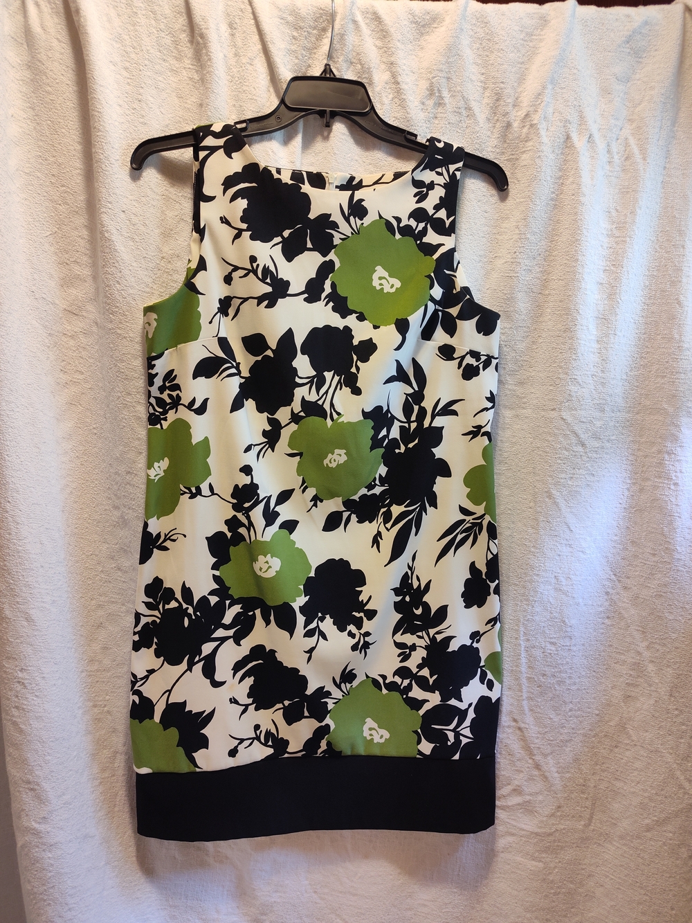 Alyx Black and White Floral Dress with Green Detail
